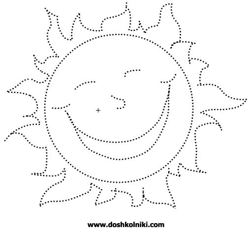 рисунки по точкам солнце