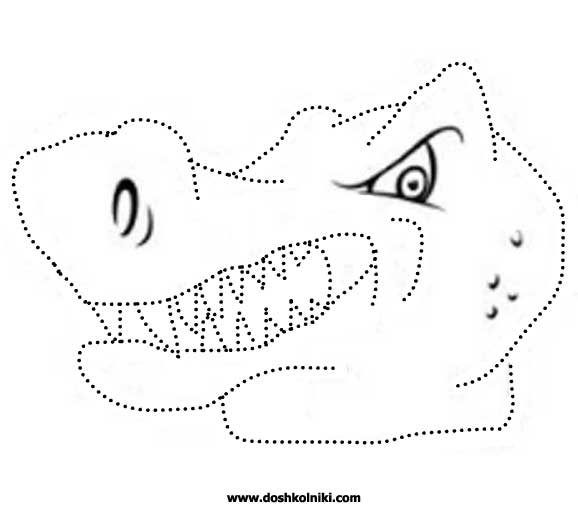 рисунок по точкам крокодил
