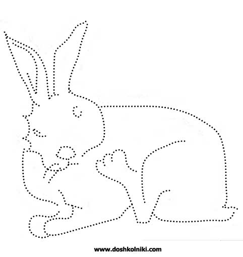 рисунок по точкам кролик