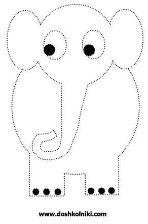 рисунок точечный слон