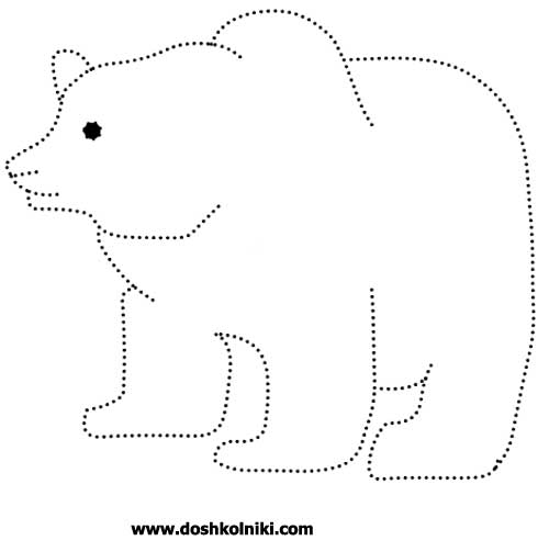 рисунки по точкам медведь